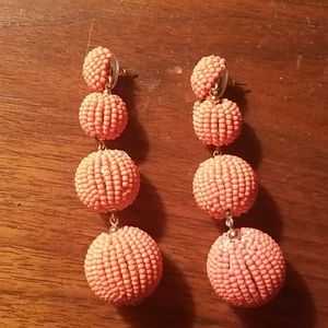BCBG orange beaded drop earrings